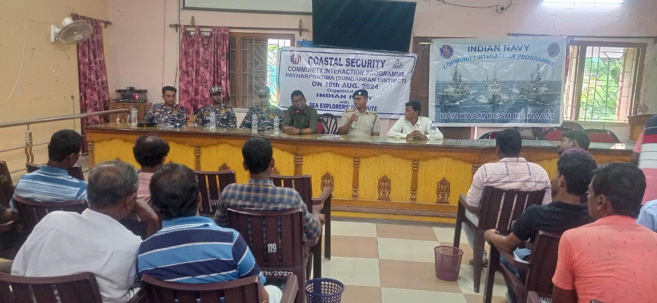 Sea Explorers' Institute joined hands with the Community Interaction Programme of the Indian Navy to increase awareness among men and women from fishing communities in Patharpratima Block of Sunderbans on 18th August 2024.